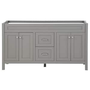 Maywell 60 in. W x 19 in. D x 34 in. H Bath Vanity Cabinet without Top in Sterling Gray