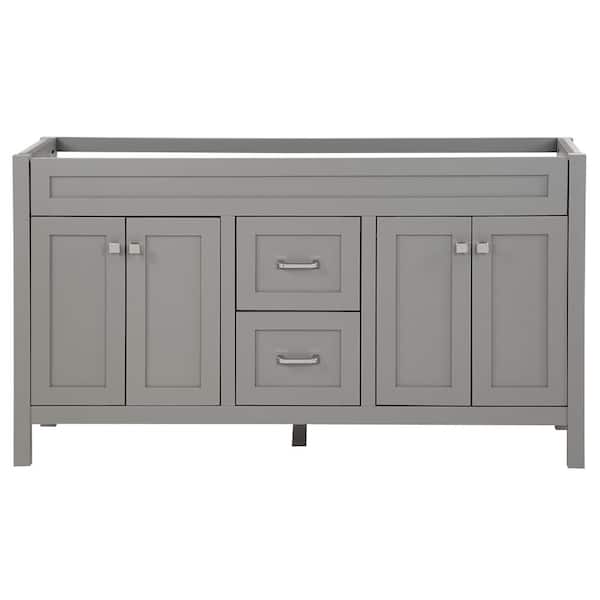 Home Decorators Collection Maywell 60 in. W x 19 in. D x 34 in. H Bath Vanity Cabinet without Top in Sterling Gray