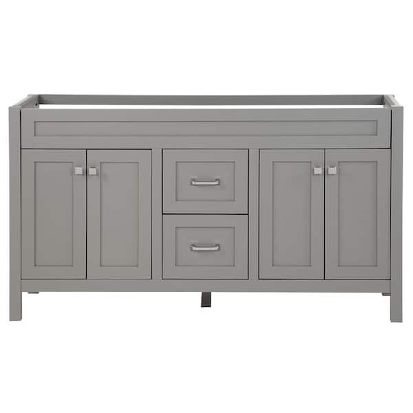 Maywell 60 in. W x 19 in. D x 34 in. H Bath Vanity Cabinet without Top in Sterling Gray