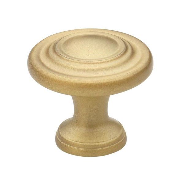 1-1/2 in. Satin Gold Solid Round Knurled Cabinet Drawer Knobs (10-Pack)