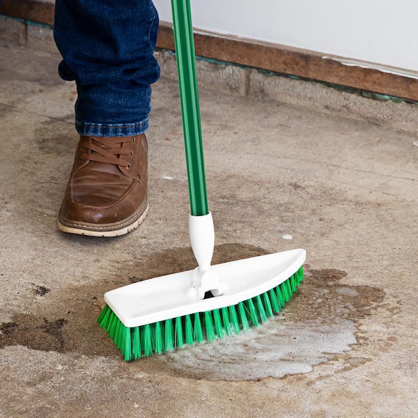 No Knees Floor Scrub Brush with Steel Handle (2-Pack)