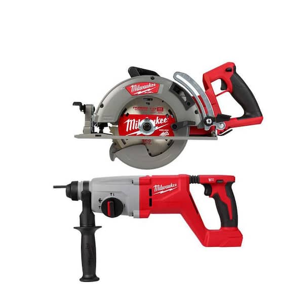 Milwaukee M18 FUEL 18V Lithium-Ion Cordless 7-1/4 in. Rear Handle Circular Saw w/1 in. SDS Plus Rotary Hammer
