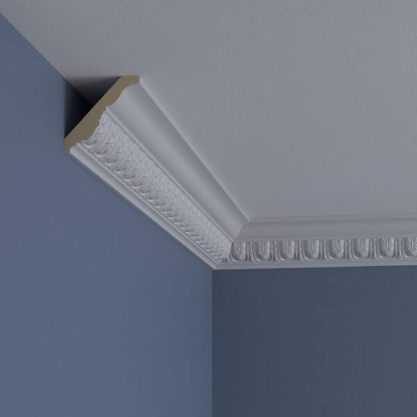 Ekena Millwork 2-3/4 in. x 2-3/4 in. x 94-1/2 in. Polyurethane Melonie Egg and Dart Crown Moulding