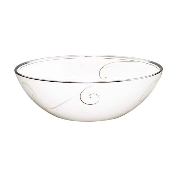 Noritake Platinum Wave White/Platinum Porcelain Cereal Bowl 7-3/4 in., 36 oz.