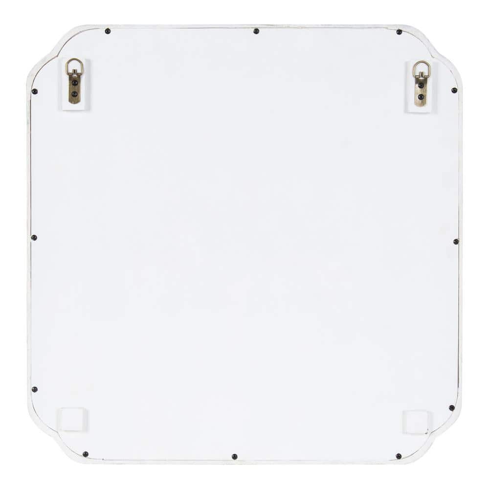 Marston Square White Wood Bathroom Vanity Mirror 24x24