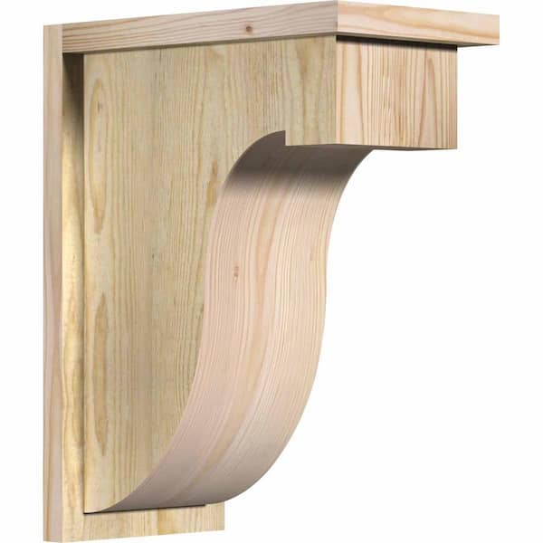 Ekena Millwork 8 in. x 14 in. x 18 in. Douglas Fir Del Monte Rough Sawn Corbel with Backplate