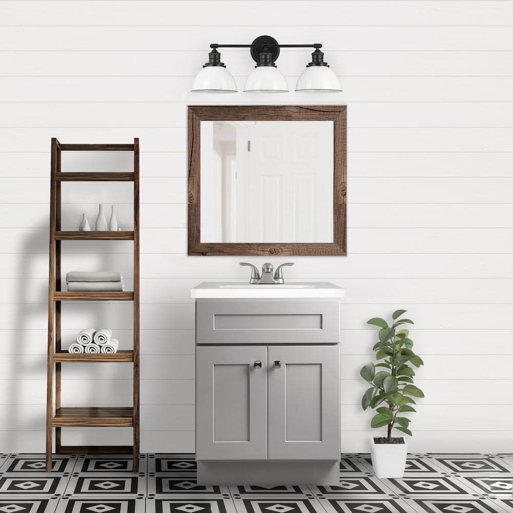 Gray 24 Inch Shaker Style Bathroom Vanity Cabinet