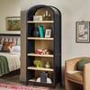 Walker Edison Arched 76 in. Black Wood Bookcase