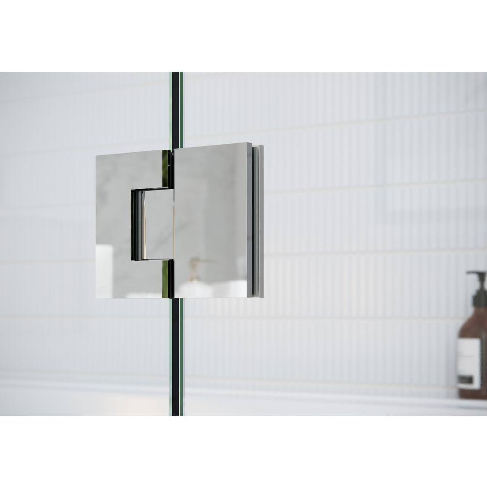 Halo 48.5" x 58.25" Frameless Glass Bathtub Door with Chrome Hinges
