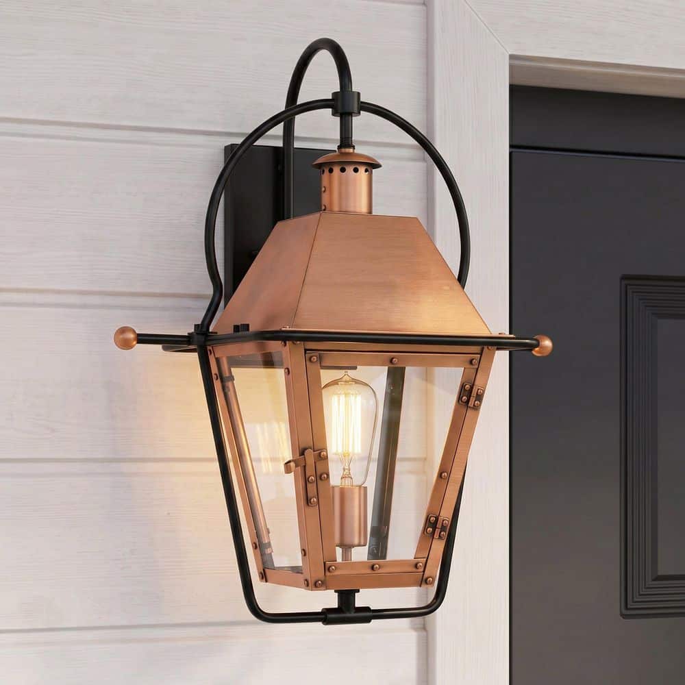 Quoizel Rue De Royal 1-Light Copper Outdoor Wall Lantern Sconce