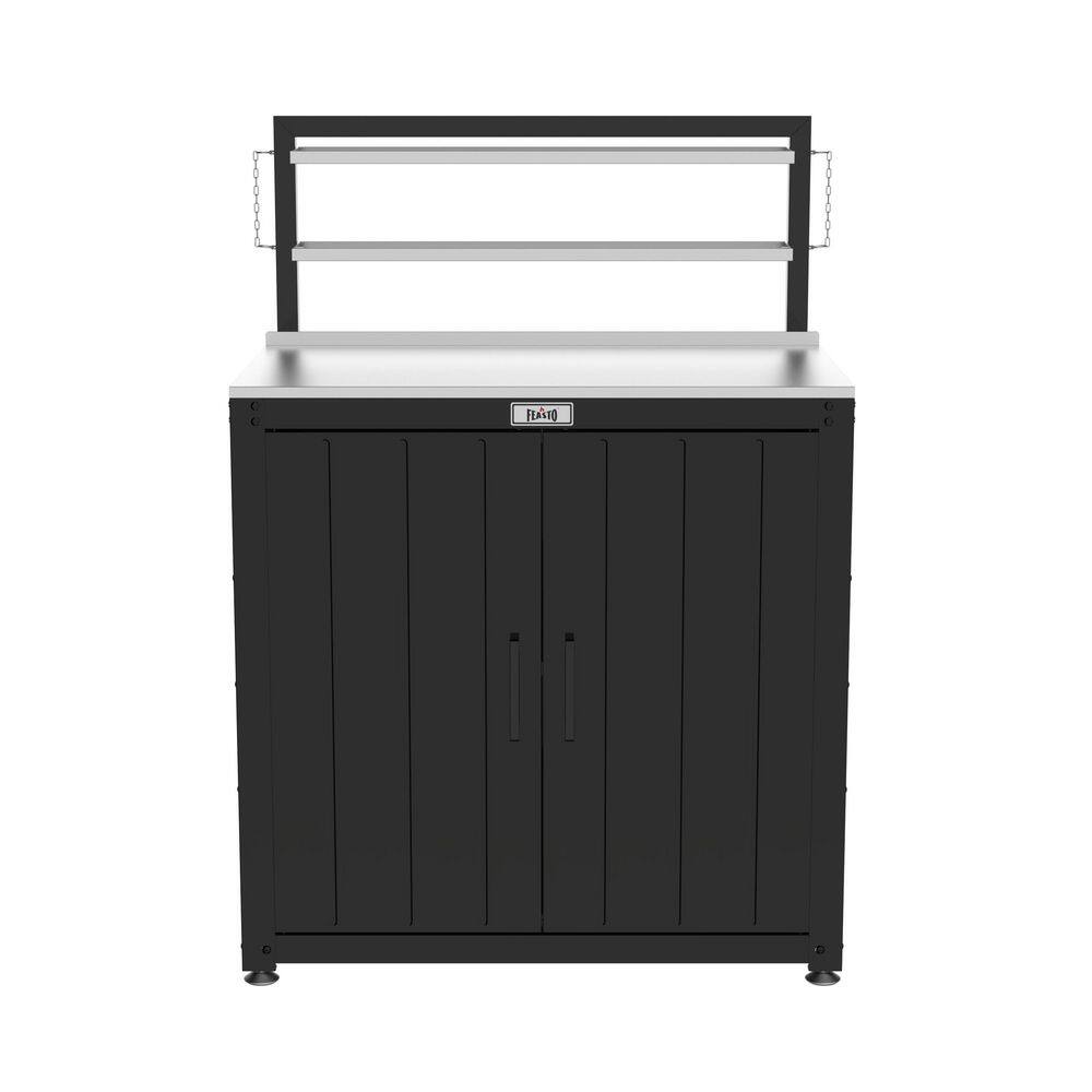 Outdoor Potting Bench in Black with Elevated Rack price history on PriceWatchPro