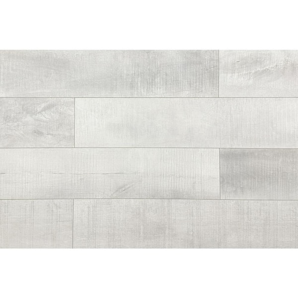 Montserrat Summa Pristine White 14 mm T x 7.75 in. W HDF Waterproof AC5 Click Lock Laminate Wood Flooring (23.09 sq. ft./case)