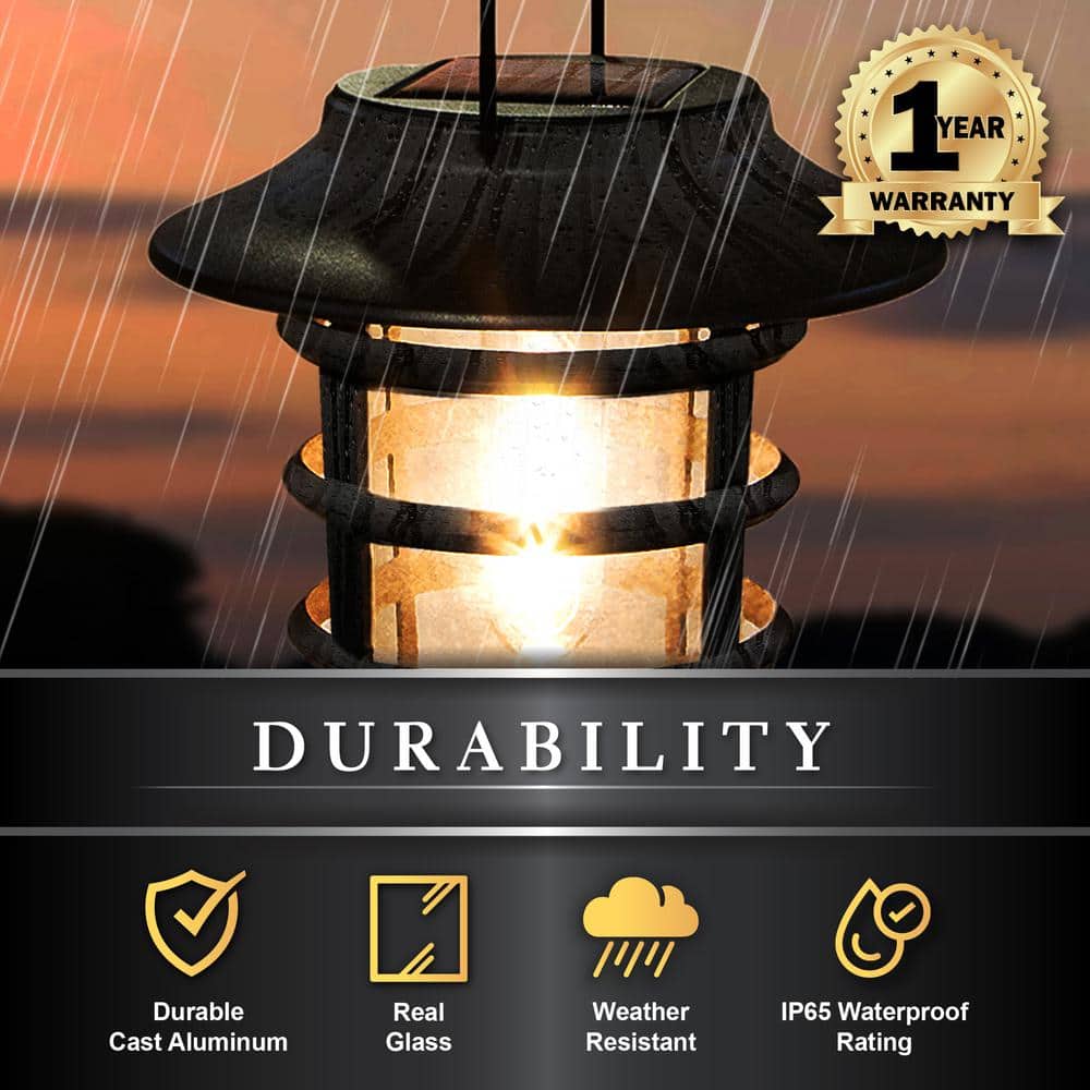 Nottingham Black Aluminum LED Solar Pathway Coach Light