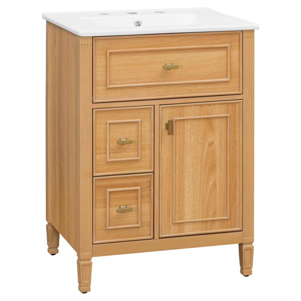 24 in. Single Sink Freestanding wood Bath Vanity with White Ceramic Top price history on PriceWatchPro