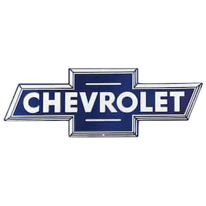 Chevrolet Blue Embossed Tin Decorative Sign