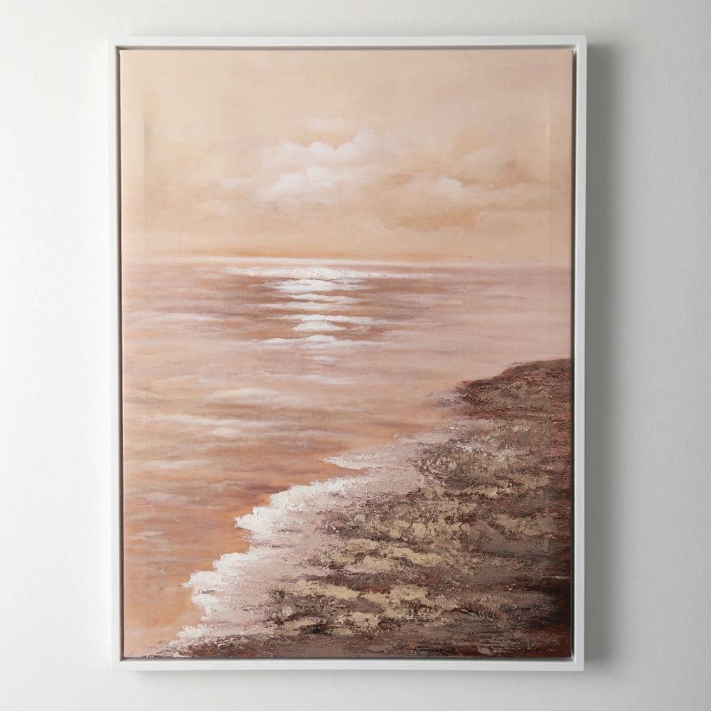 Serene Coastal Sunset Canvas Painting for Nursery
