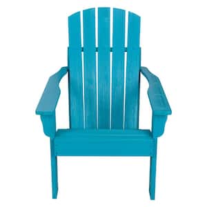 36.25 in H Aqua Wooden Indoor/Outdoor Mid-Century Modern Adirondack Chair with HYDRO-TEX Finish
