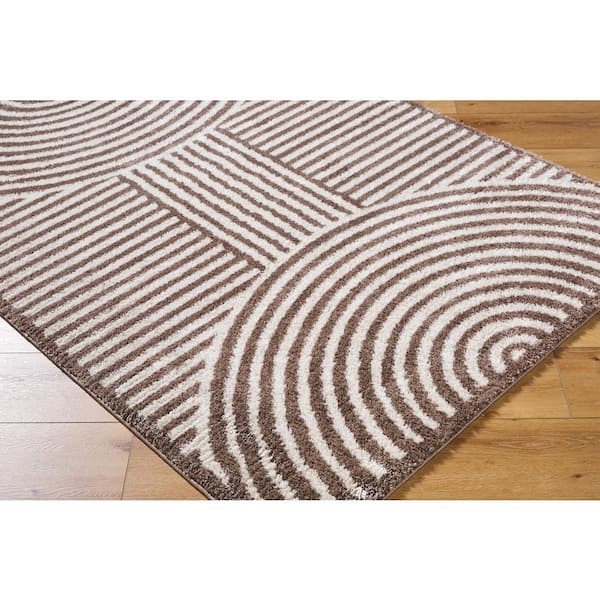 Fossay Shag Brown 5 ft. x 7 ft. Modern Indoor Area Rug