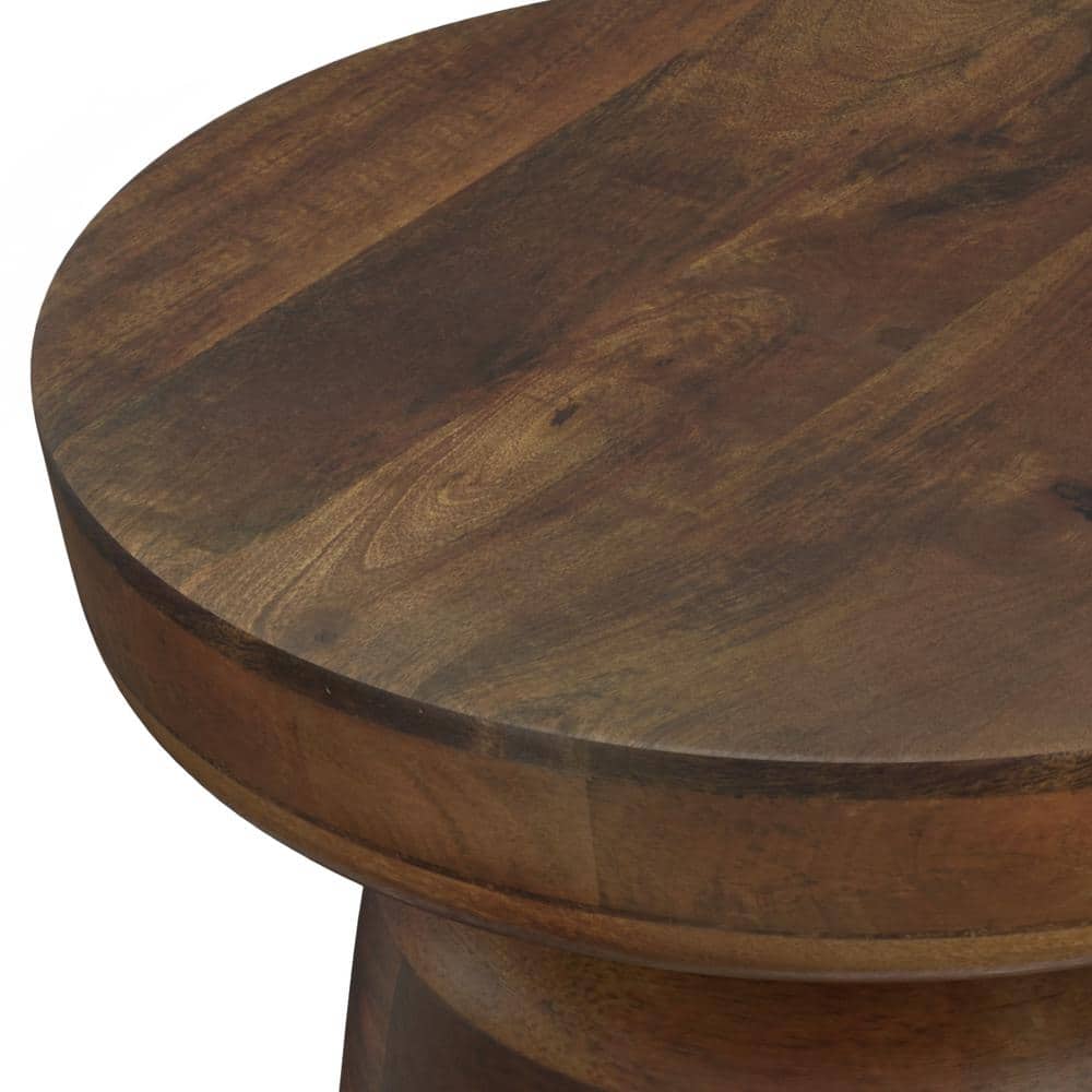 Robbie Walnut Brown Solid Mango Wood Accent Table