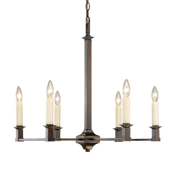 Golden Lighting Bradley 6-Light Cordoban Bronze Chandelier