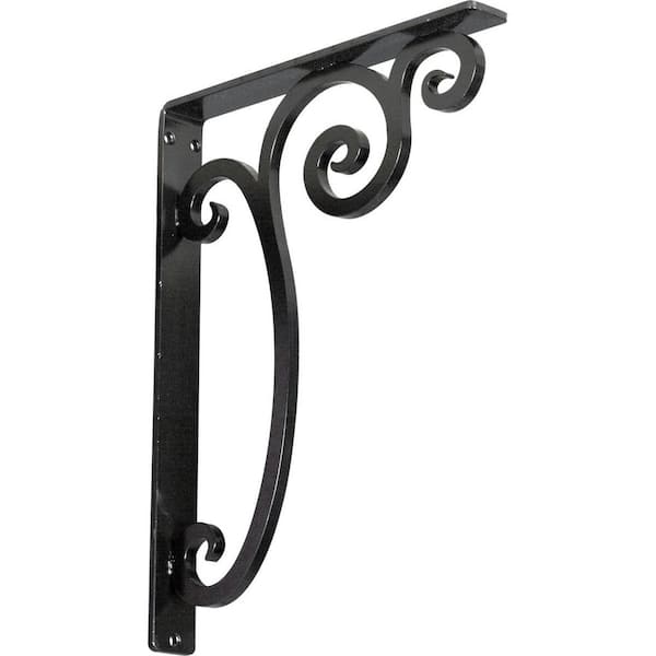 Ekena Millwork 1-1/2 in. x 15 in. x 12 in. Wrought Iron Single Center Brace Avery Bracket