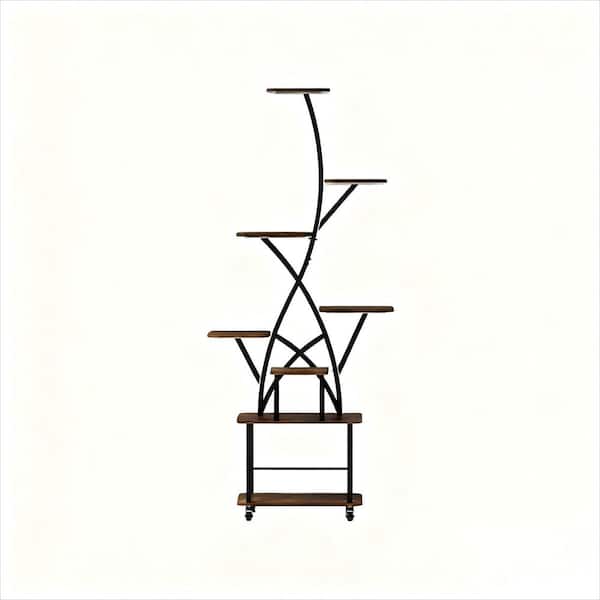 8 Tiered Metal Plant Shelf Plant Stand Indoor with Grow Light, Lighted Plant Stand(19.7 in. H W x 64 in. H)