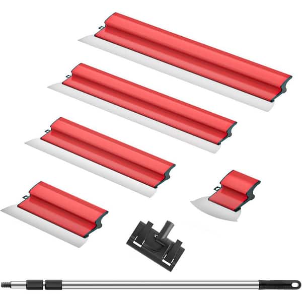 KIWDZFU 7-24 Stainless Steel Drywall Skimming Blade Set with Extension Handle Professional Finishing Tools