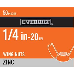 1/4 in.-20 Zinc Plated Wing Nut (50-Pack)