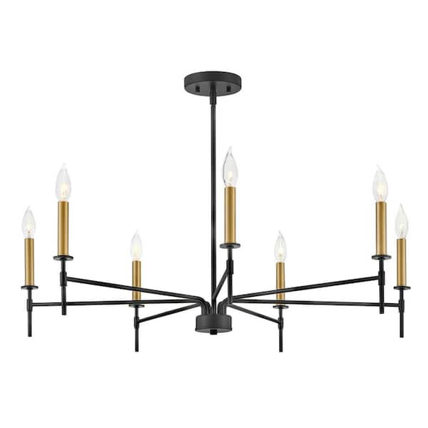 LARK Hux 7-Light Black Candle Chandelier 83077BK - The Home Depot
