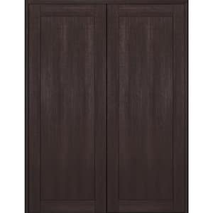 1-Panel Shaker 64 in. W. x 96 in. Both Active Vera Linga Oak Wood Composite Double Prehung Interior Door