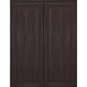 1-Panel Shaker 64 in. W. x 84 in. Both Active Vera Linga Oak Wood Composite Double Prehung Interior Door