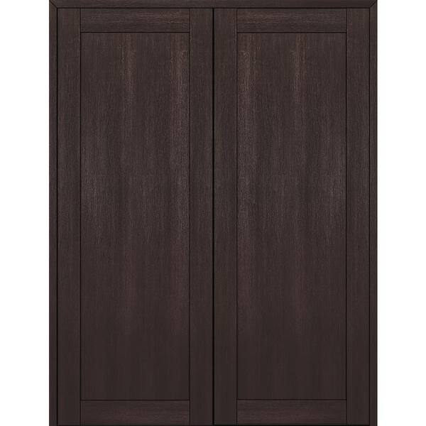 Belldinni 1-Panel Shaker 36 in. x 95,25 in. Both Active Veralinga Oak Wood Composite Double Prehung Interior Door