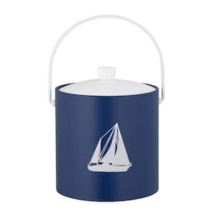 PASTIMES Sailboat 3 qt. Royal Blue Ice Bucket with Acrylic Cover