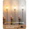 EDISHINE 63 in. Traditional Black and Golden Standard 1-Light Floor Lamp for Living Room with Beige Drum Shade HLFL09C