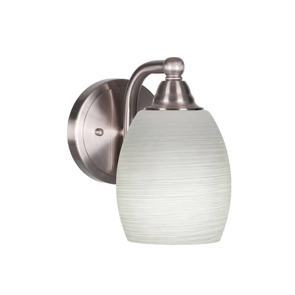 Unbranded Madison 5 in. 1-Light Brushed Nickel Wall Sconce with Standard Shade