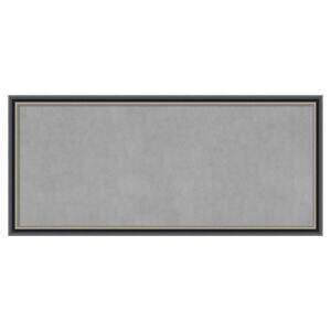 Theo Black Silver 51 in. x 23 in Framed Magnetic Board