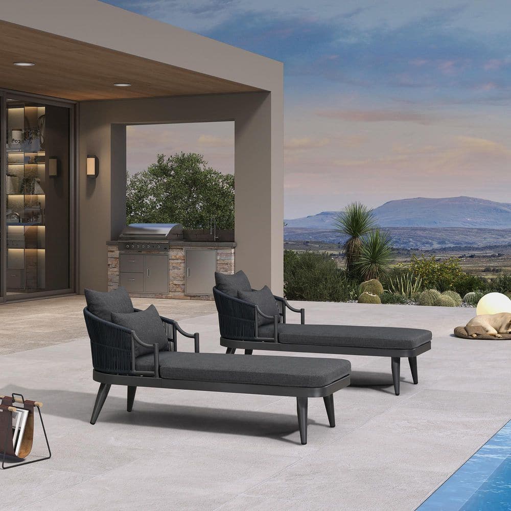 Metal Aluminum Outdoor Chaise Lounge Patio Lounge Chair With Cushion price history on PriceWatchPro