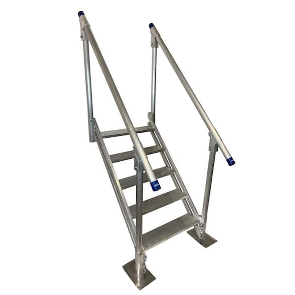 5 Step Aluminum Stairs with Handrail