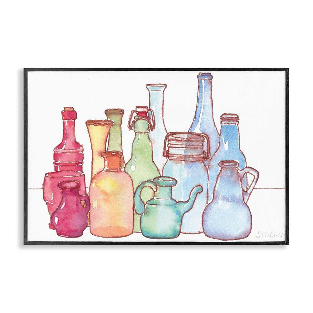 Colorful Vases Collection by Stephanie Fielden Black Framed Abstract Giclee Art Print 12 in. x 18 in. price history on PriceWatchPro