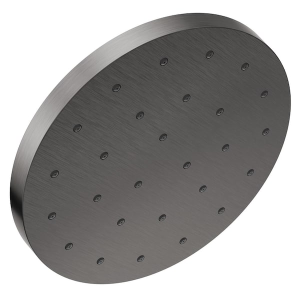 Delta 1-Spray Patterns 1.75 GPM 12 in. Ceiling Mount Fixed Shower Head with H2Okinetic in Lumicoat Black Stainless