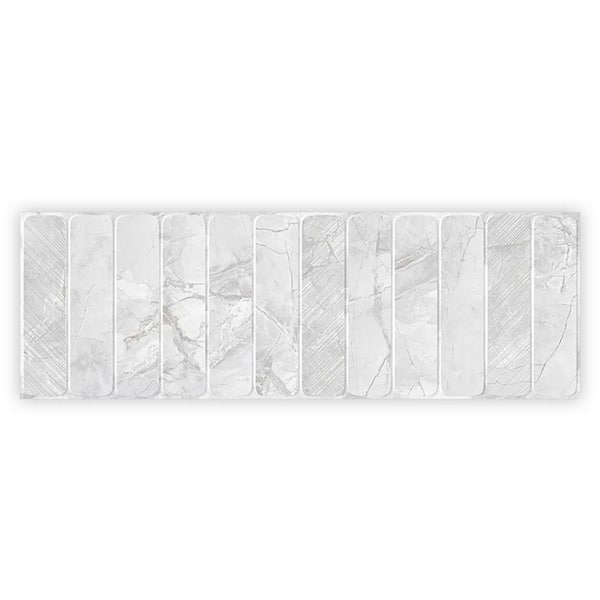 Apollo Tile Strata 16 in. x 48 in. Matte Soft Gray and White