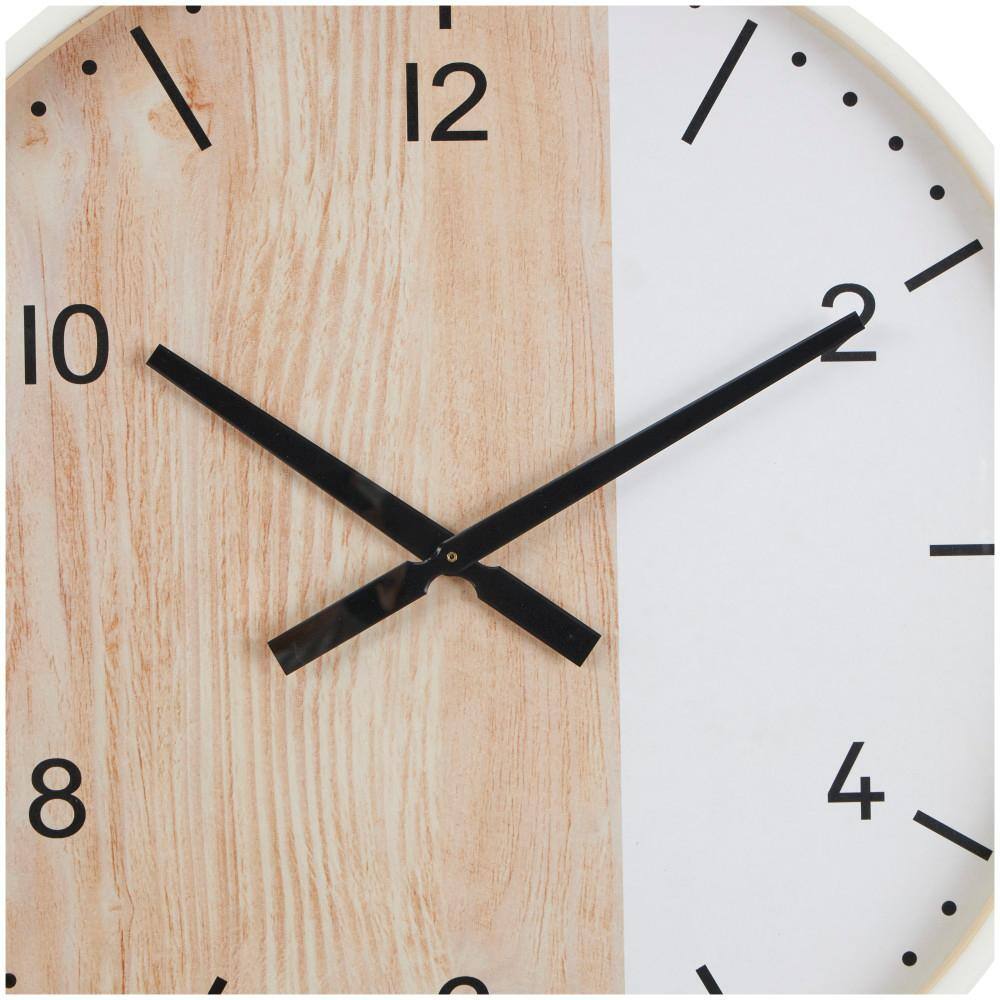 Nesrine 40'' Brown and White Stainless Steel Wall Clock