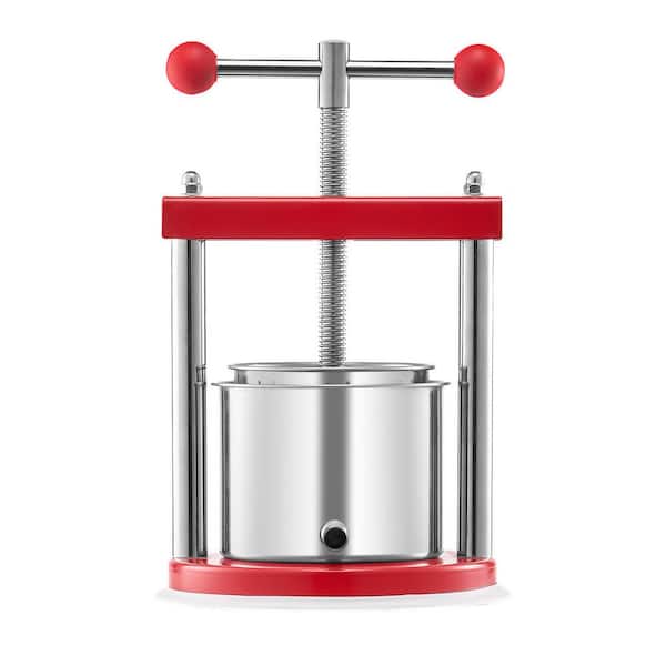 3.69 Gal. Fruit Wine Press, Stainless Steel Basket with Cross-beam and Triangular Structure, Manual Juice Maker for Home
