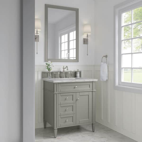 James Martin Vanities Brittany 30.0 in. W x 23.5 in. D x 34.0 in. H Single Bathroom Vanity in Urban Gray with Victorian Silver Quartz Top