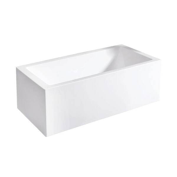 Aquatica PureScape 323A 5.58 ft. Acrylic Reversible Drain Rectangle Bathtub in White