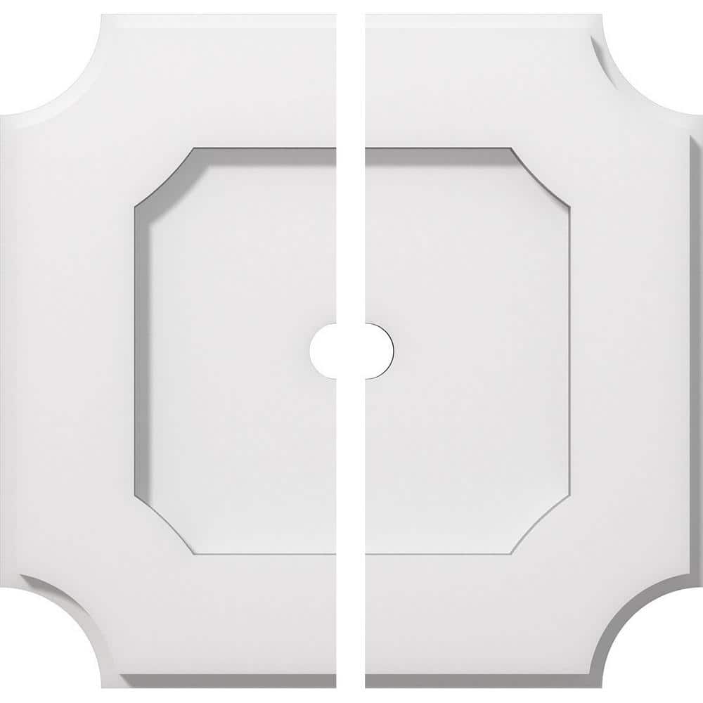 Locke White PVC Contemporary Ceiling Medallion, 12" Diameter