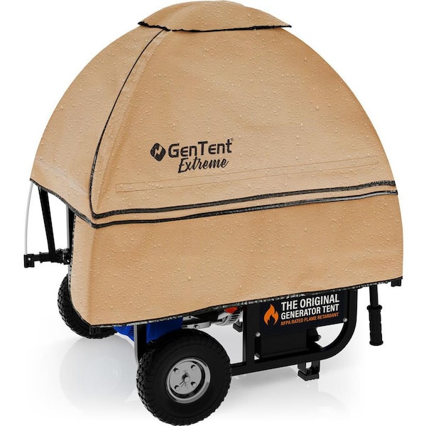 Open Frame Generator Running Cover (Original Size, Extreme Edition, Tan) with Universal Steel Clamp Kit