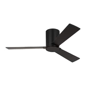 Rozzen 44 in. Modern Hugger Midnight Black Ceiling Fan with Black Blades, DC Motor and Remote Control