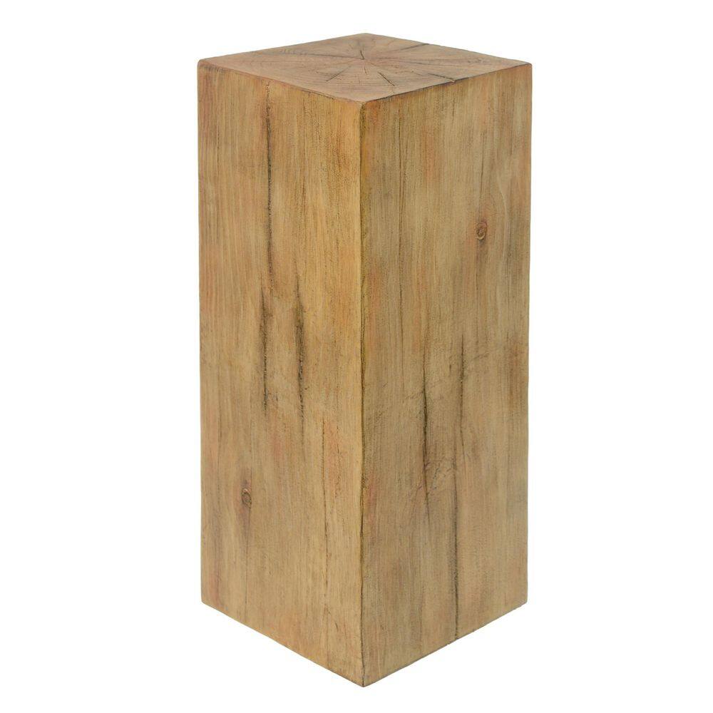 Natural Square Wood-Look MGO End Outdoor Accent Table 33.75 in. Distressed Finish Indoor Outdoor Use price history on PriceWatchPro