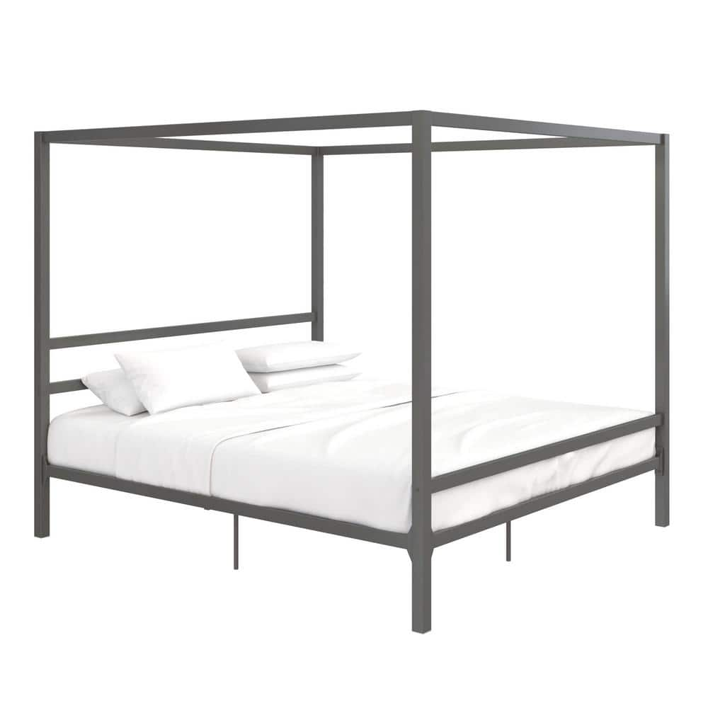 DHP Rory Gunmetal Gray Metal King Canopy Bed DE89163 - The Home Depot